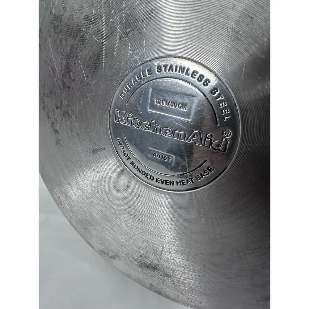 KitchenAid 10 & 12 Inch Stainless Steel Frying Sautéing Pan Skillet Heavy